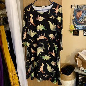 Yelete knee-length dinosaur dress